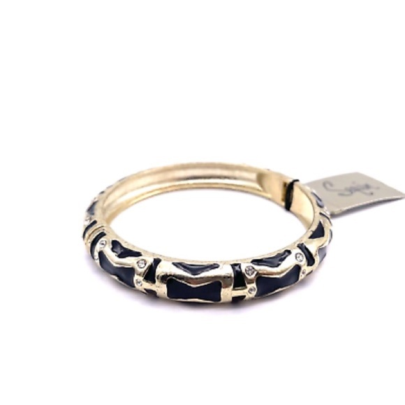NWT Sequin Bangle Hinge Bracelet Gold Black by Nordstrom - Picture 1 of 7